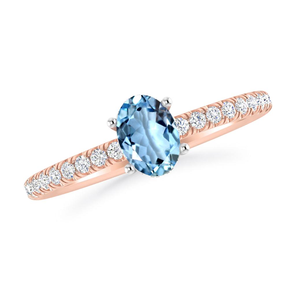 Rose Gold - Aquamarine