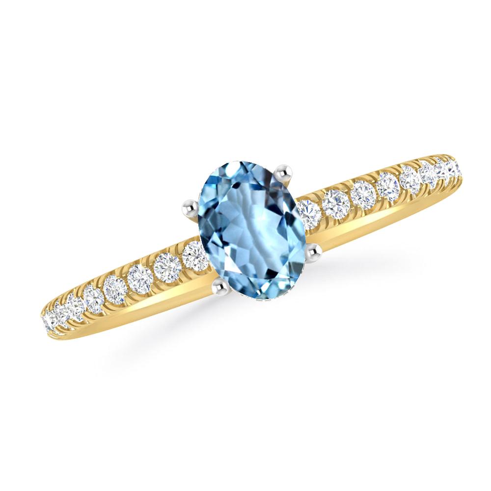 Yellow Gold - Aquamarine