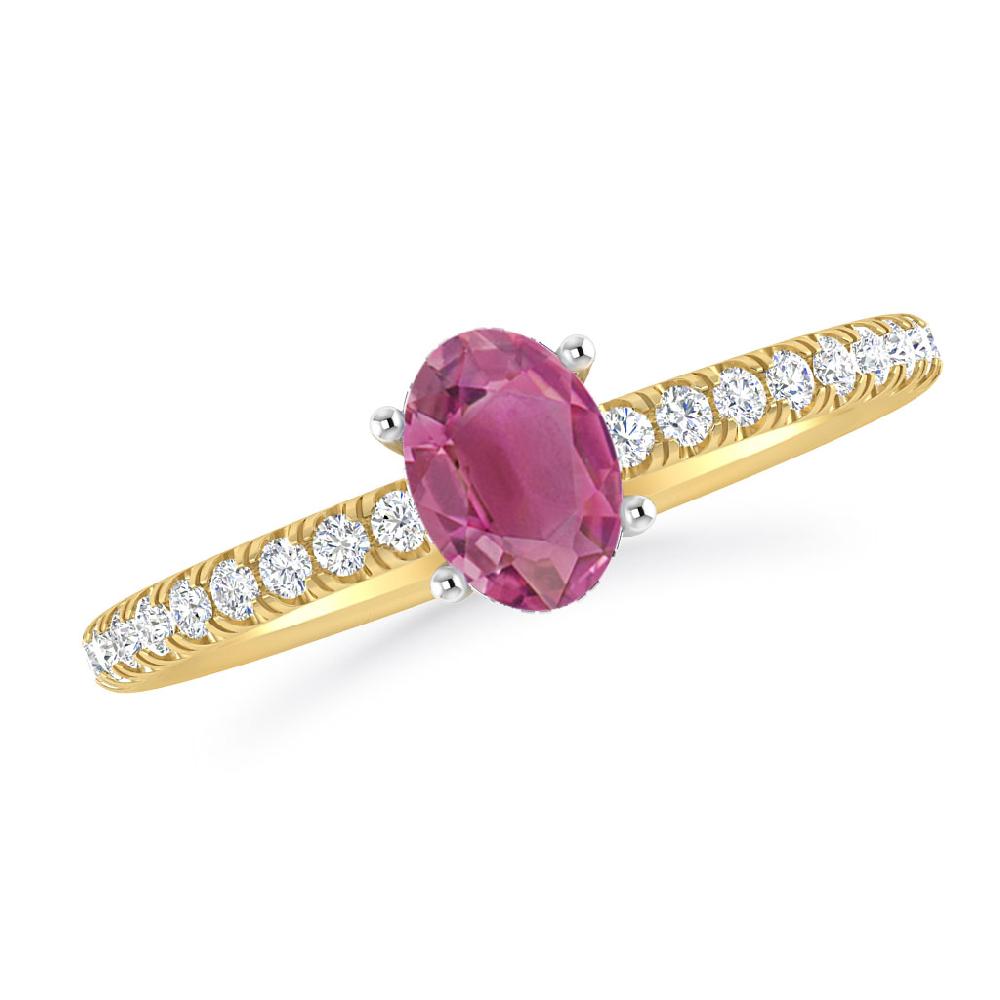 Yellow Gold - Pink Tourmaline