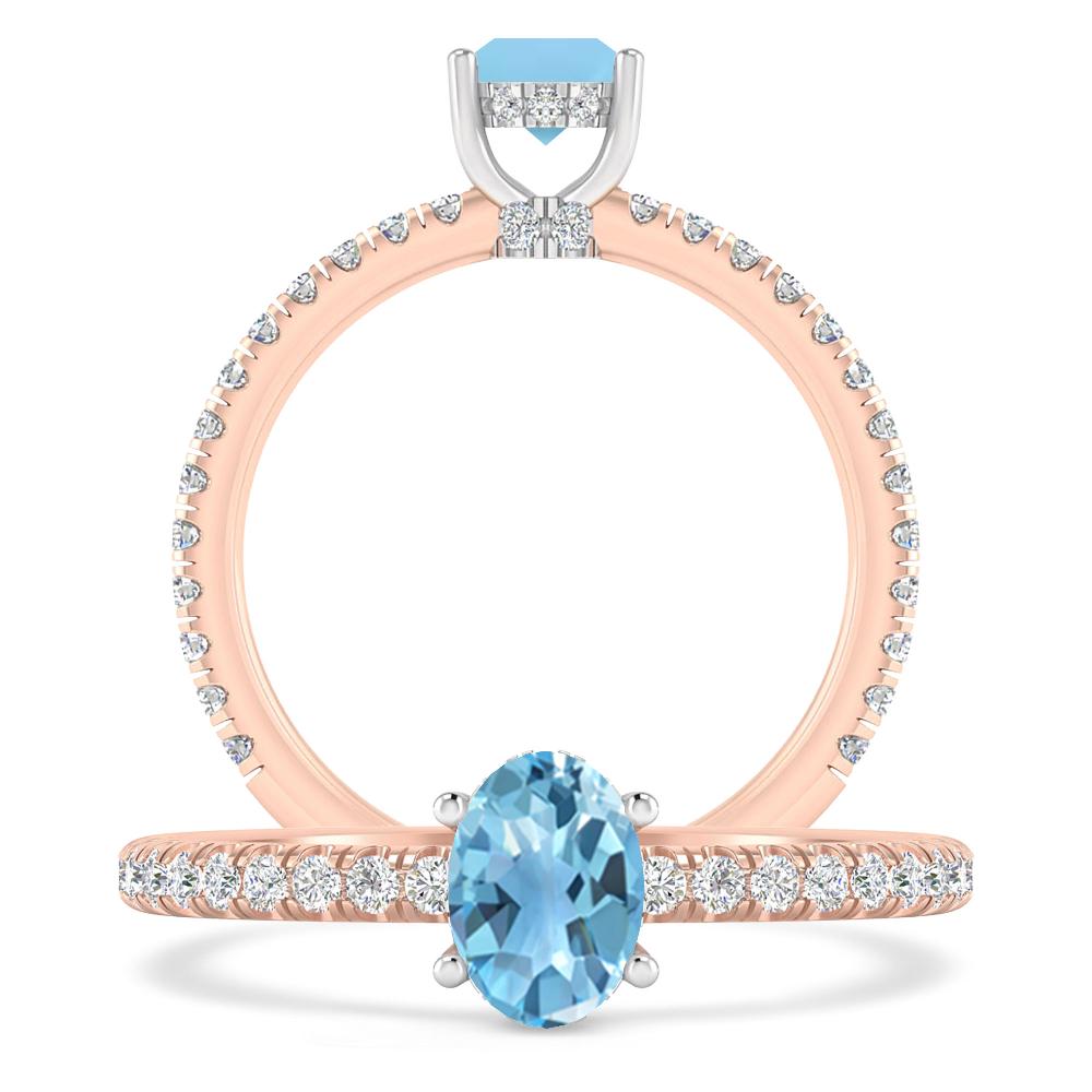 Rose Gold - Blue Topaz