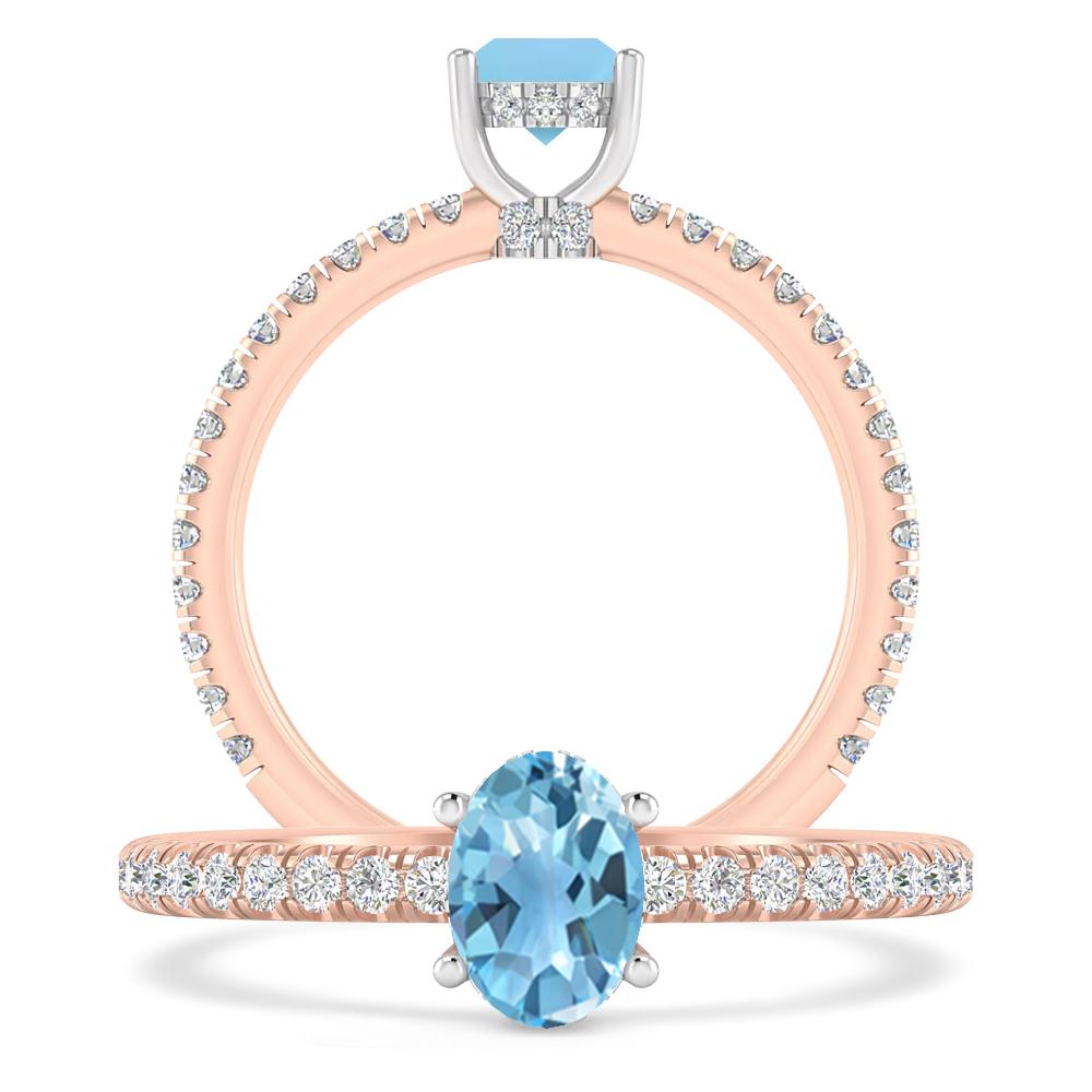 Rose Gold - Blue Topaz