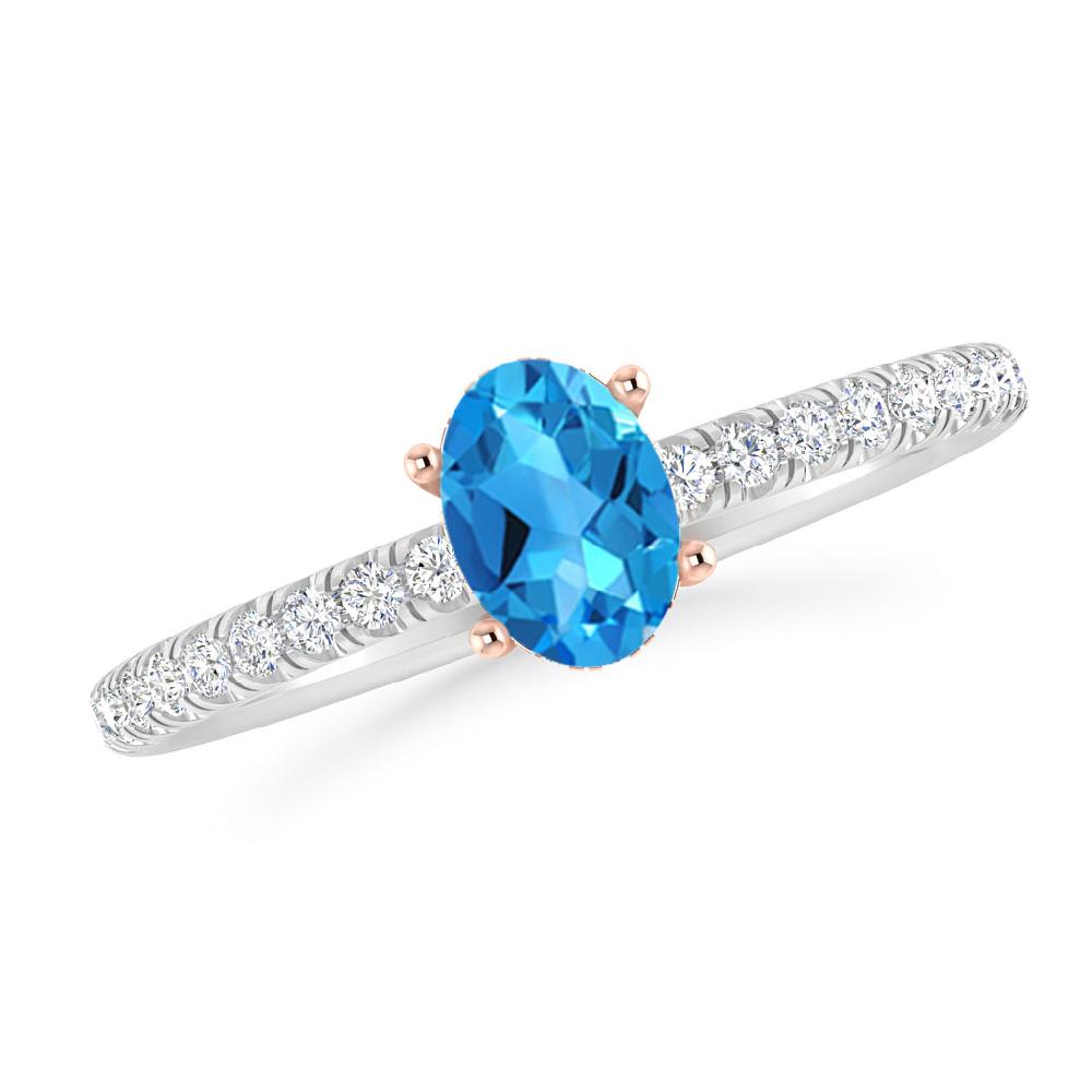 White Gold - Blue Topaz