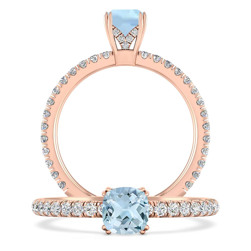 Rose Gold - Aquamarine