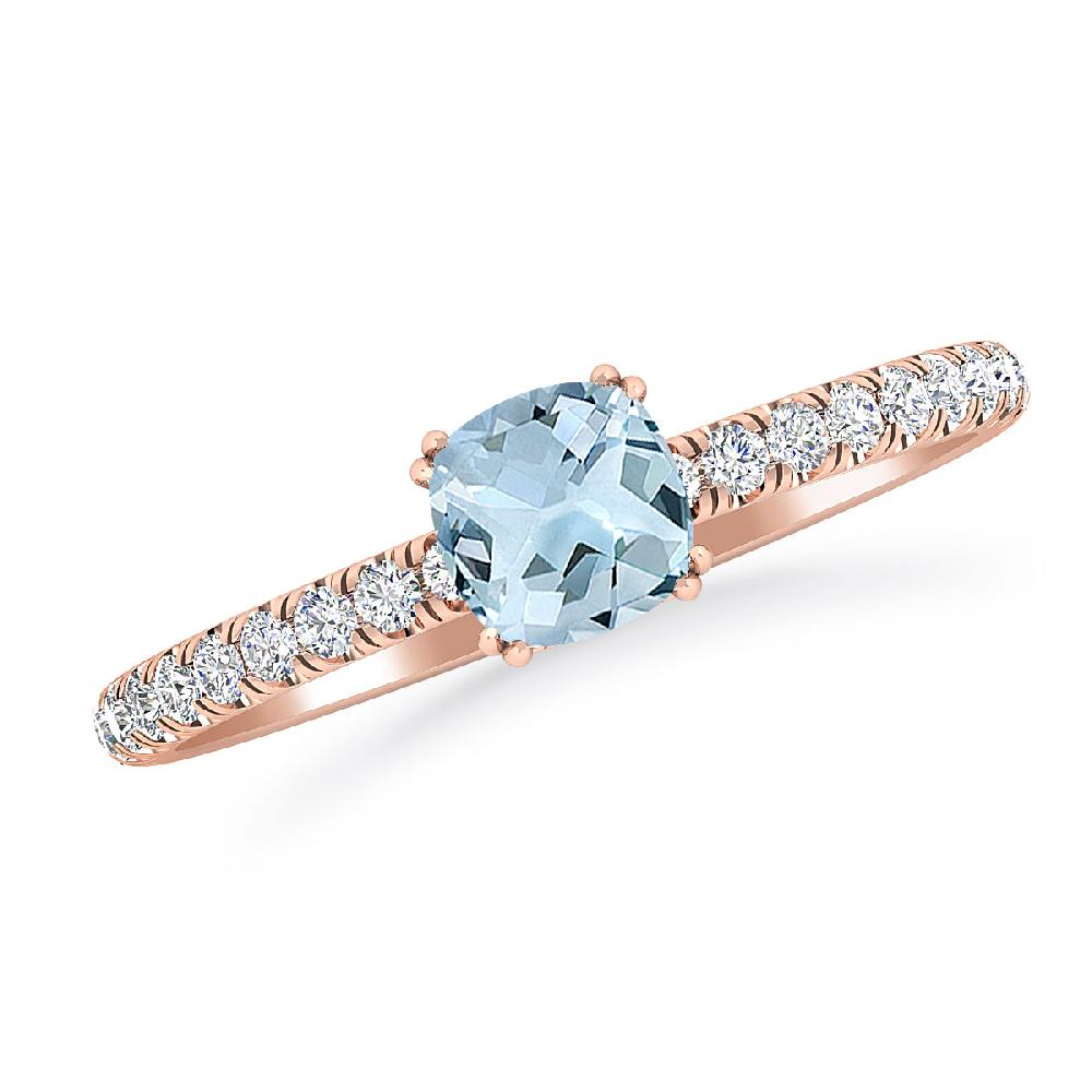 Rose Gold - Aquamarine