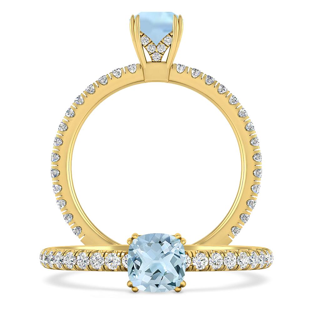 Yellow Gold - Aquamarine