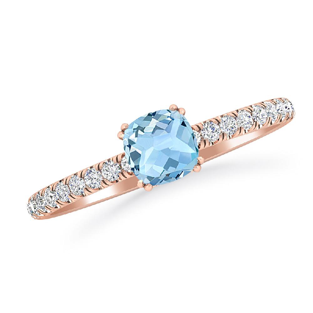 Rose Gold - Aquamarine