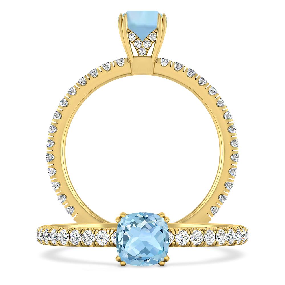 Yellow Gold - Aquamarine