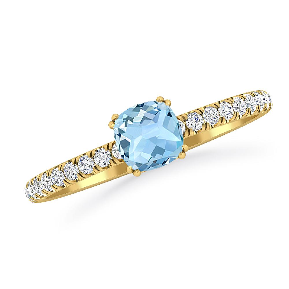 Yellow Gold - Aquamarine