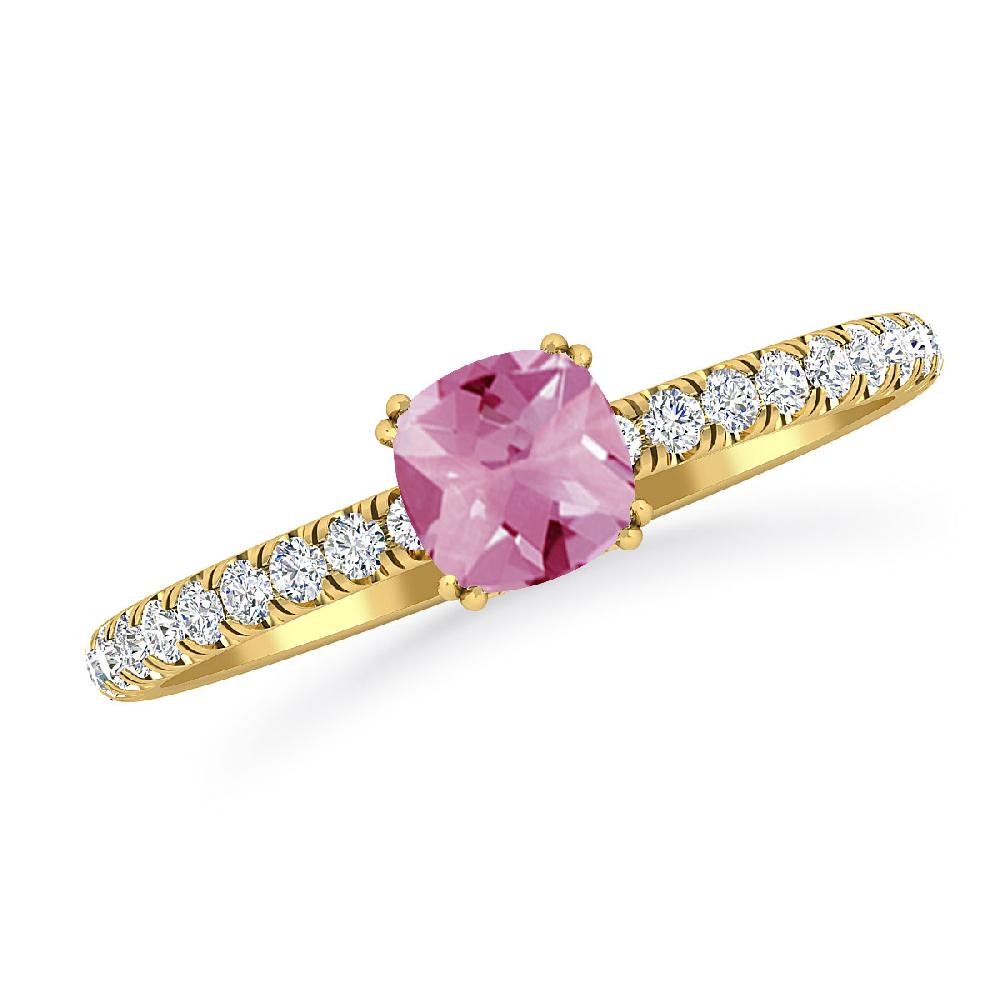 Yellow Gold - Pink Tourmaline