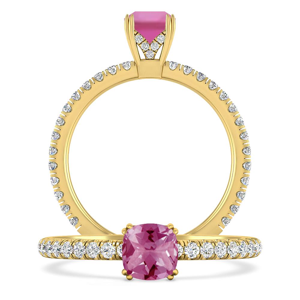 Yellow Gold - Pink Tourmaline