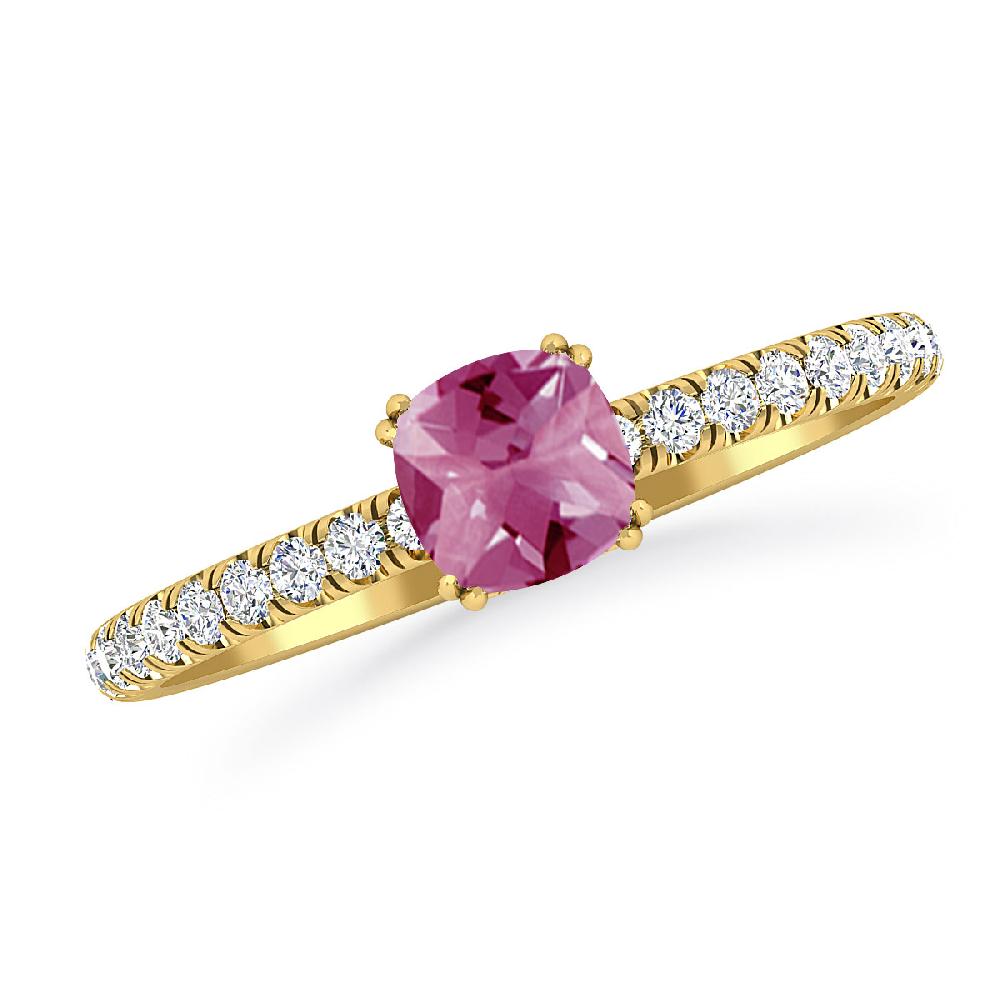 Yellow Gold - Pink Tourmaline