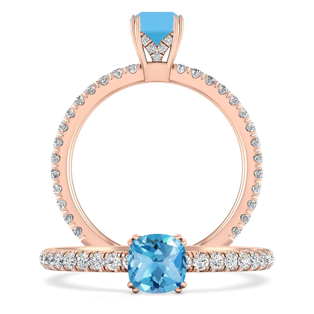 Rose Gold - Blue Topaz