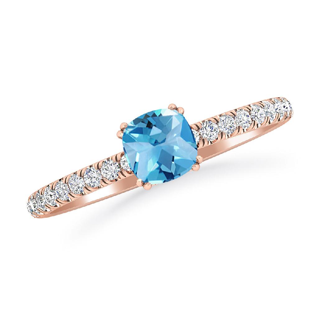 Rose Gold - Blue Topaz