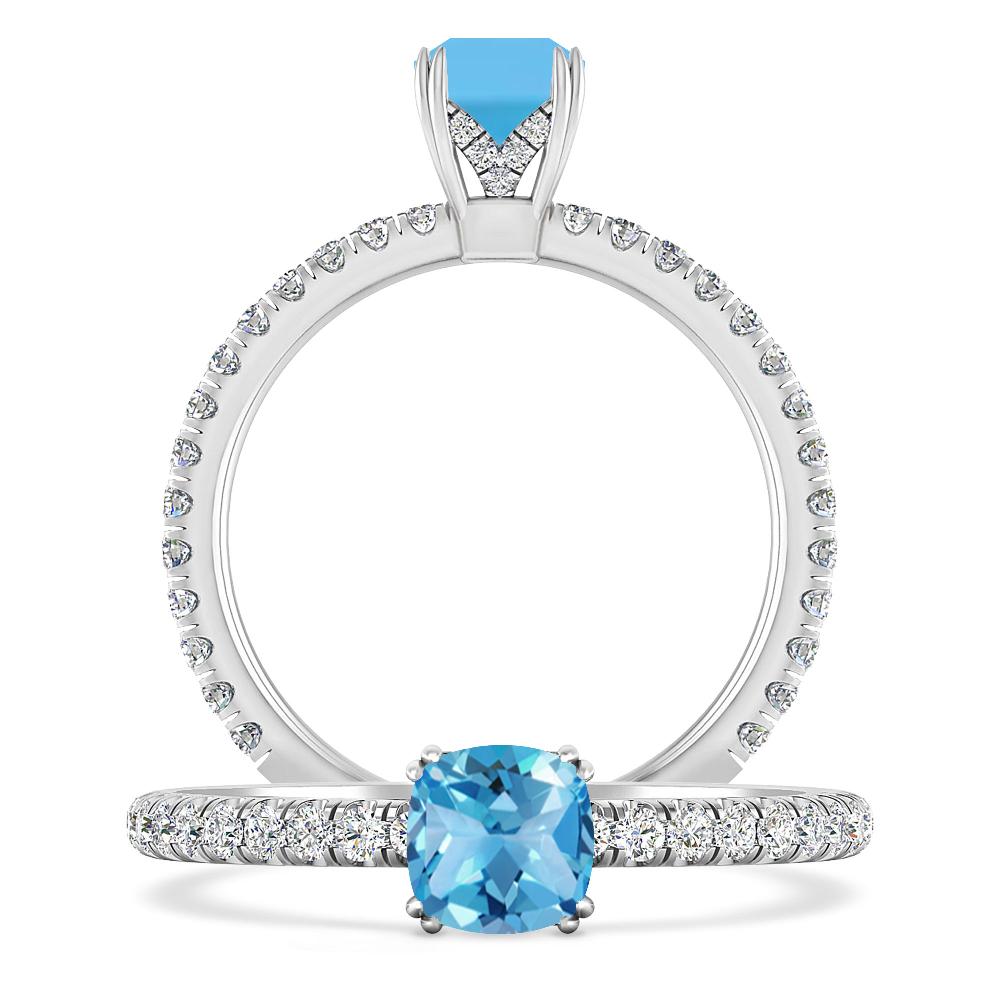 White Gold - Blue Topaz