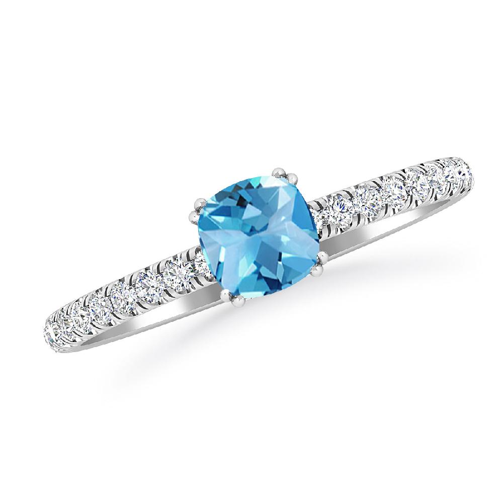 White Gold - Blue Topaz