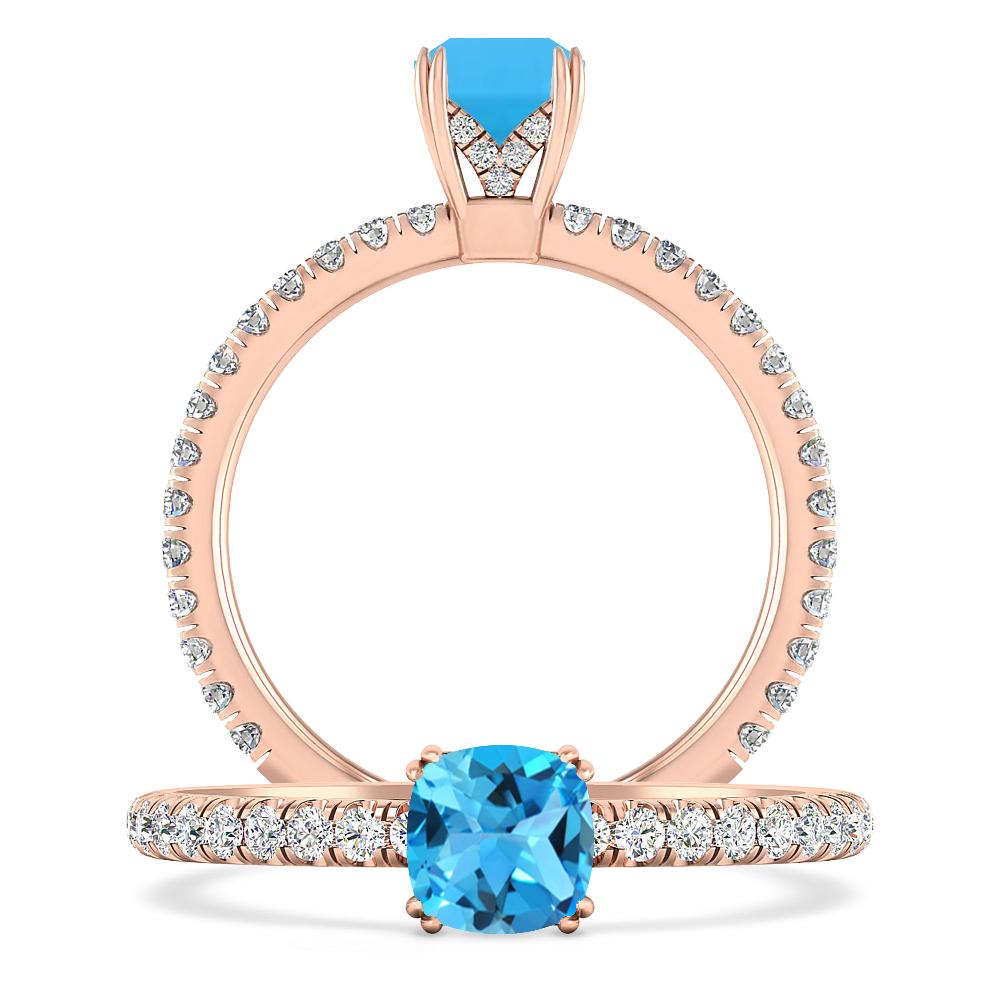 Rose Gold - Blue Topaz
