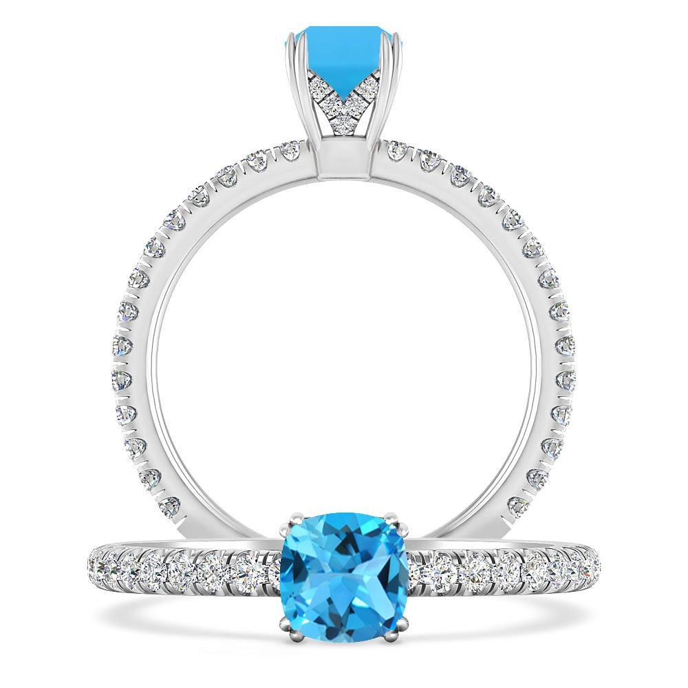 White Gold - Blue Topaz