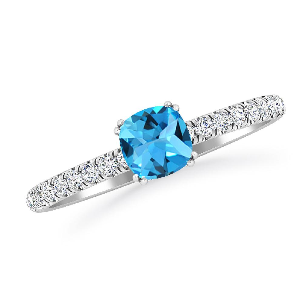 White Gold - Blue Topaz