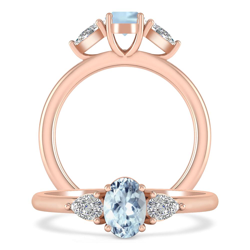Rose Gold - Aquamarine