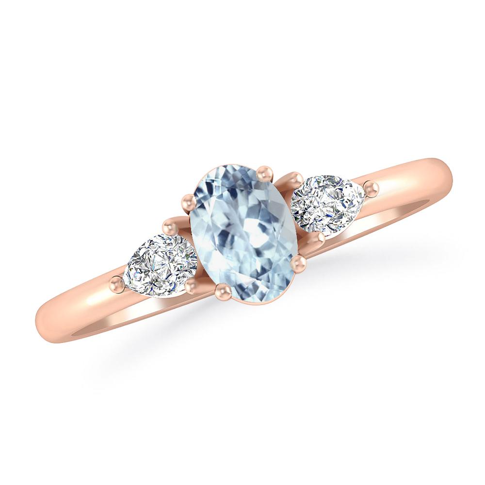 Rose Gold - Aquamarine