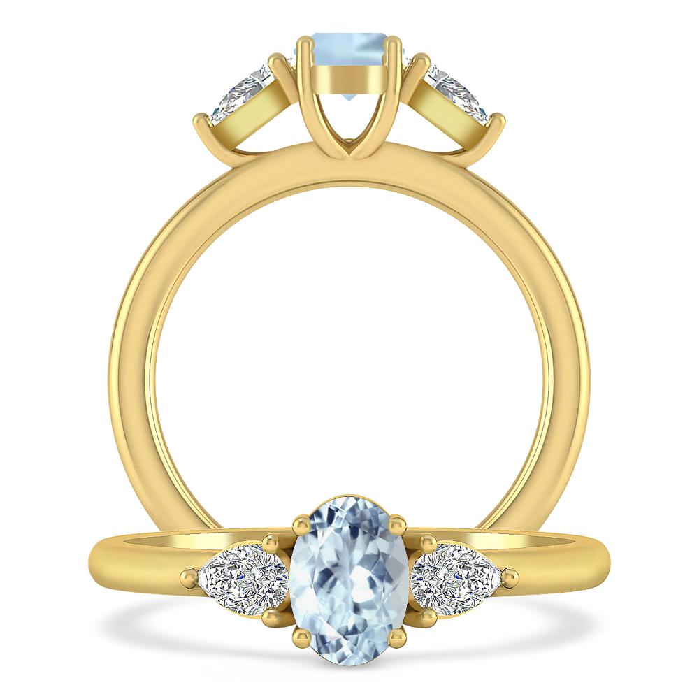 Yellow Gold - Aquamarine