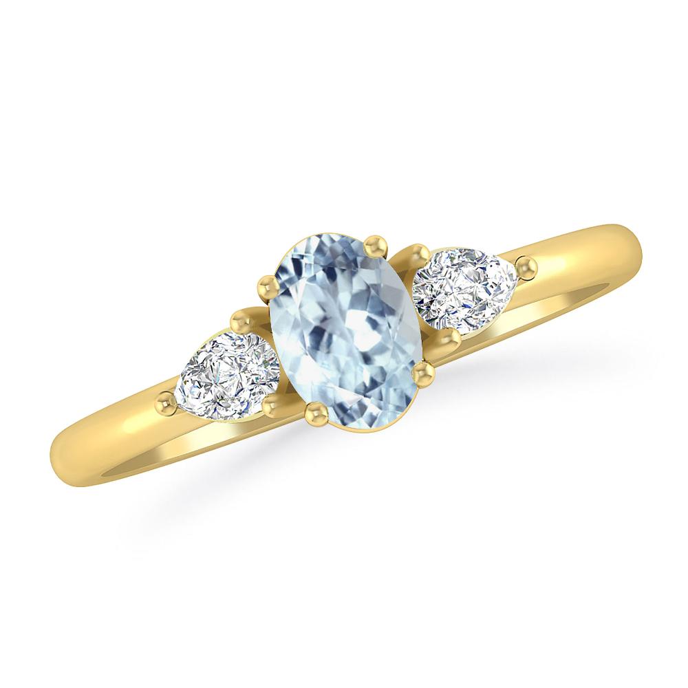 Yellow Gold - Aquamarine