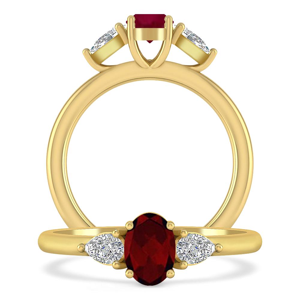 Yellow Gold - Garnet