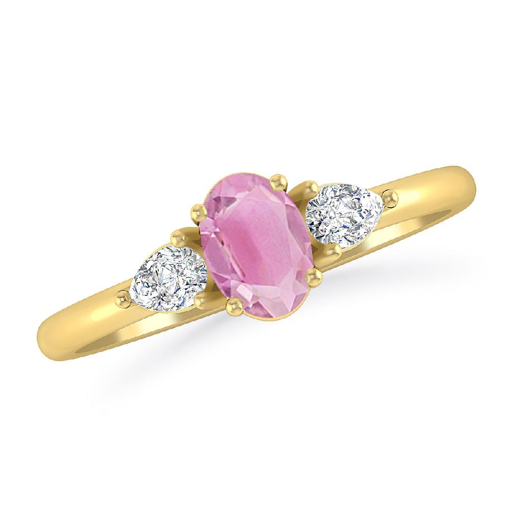Yellow Gold - Pink Tourmaline