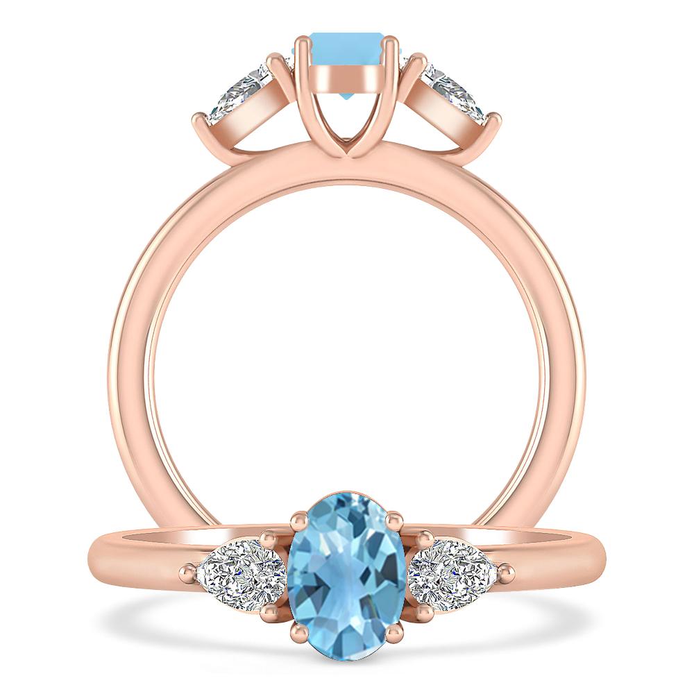 Rose Gold - Blue Topaz