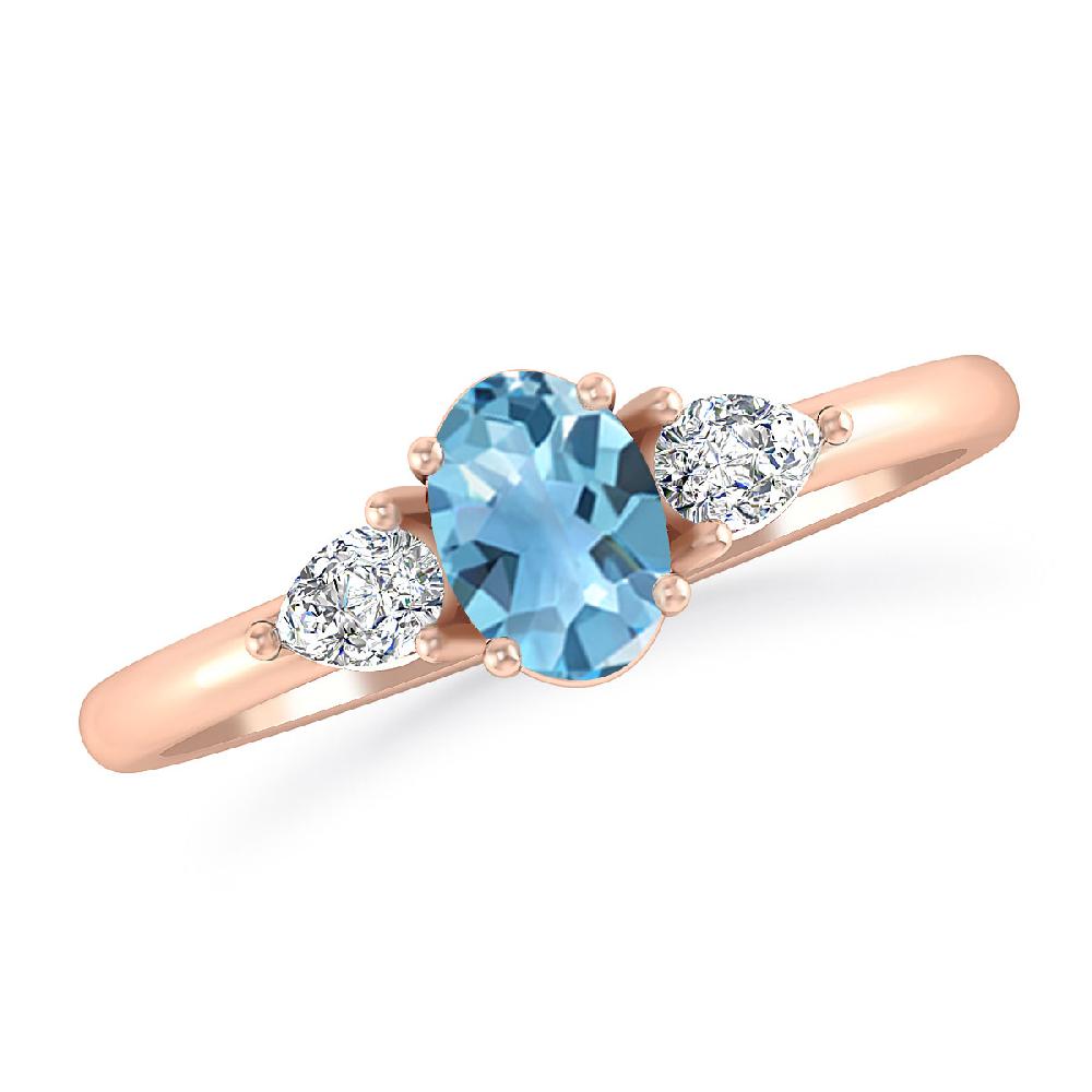 Rose Gold - Blue Topaz