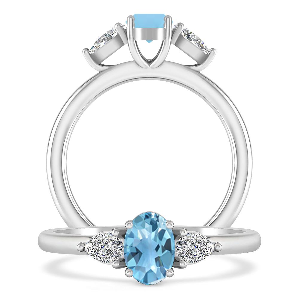 White Gold - Blue Topaz