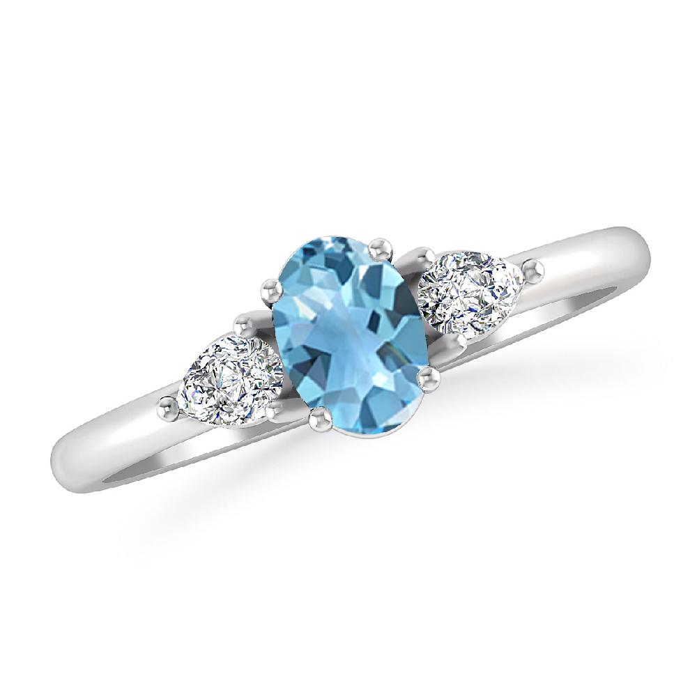 White Gold - Blue Topaz