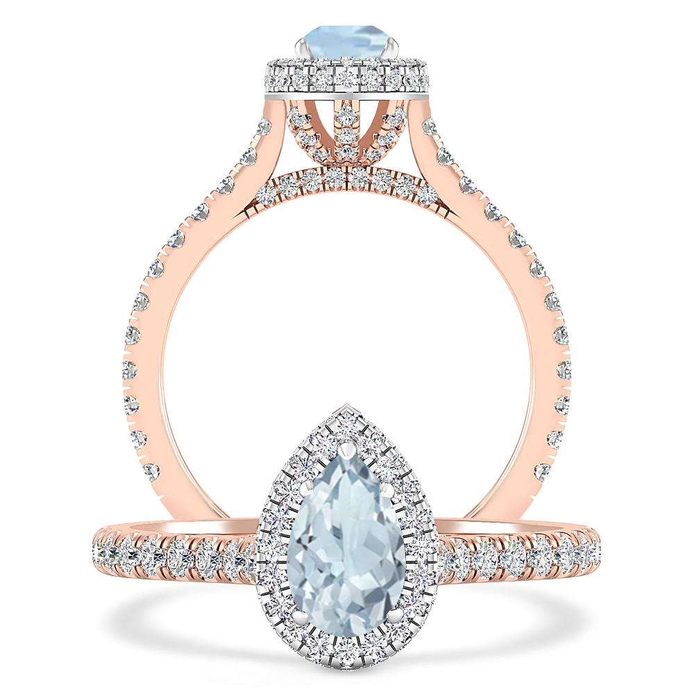 Rose Gold - Aquamarine