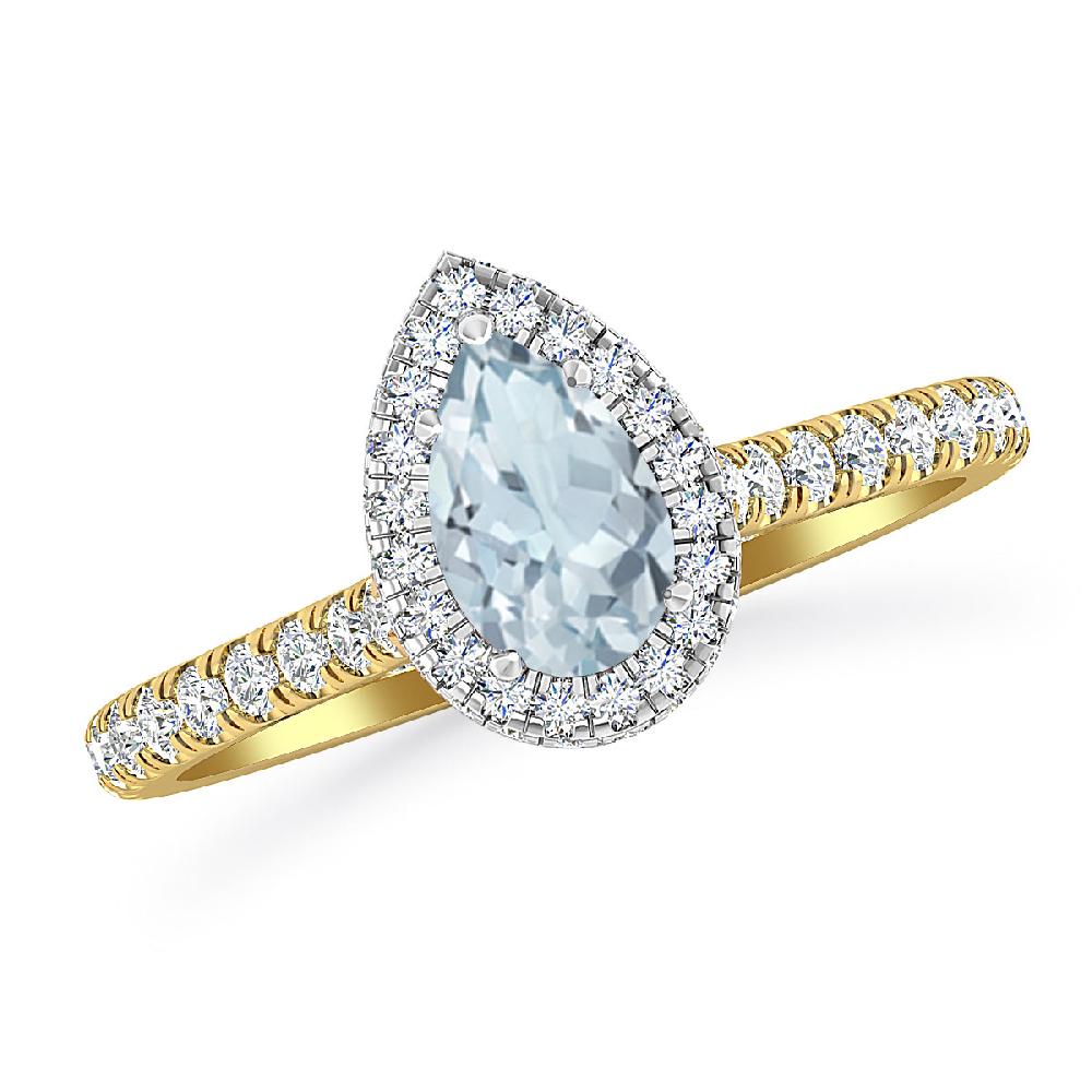 Yellow Gold - Aquamarine