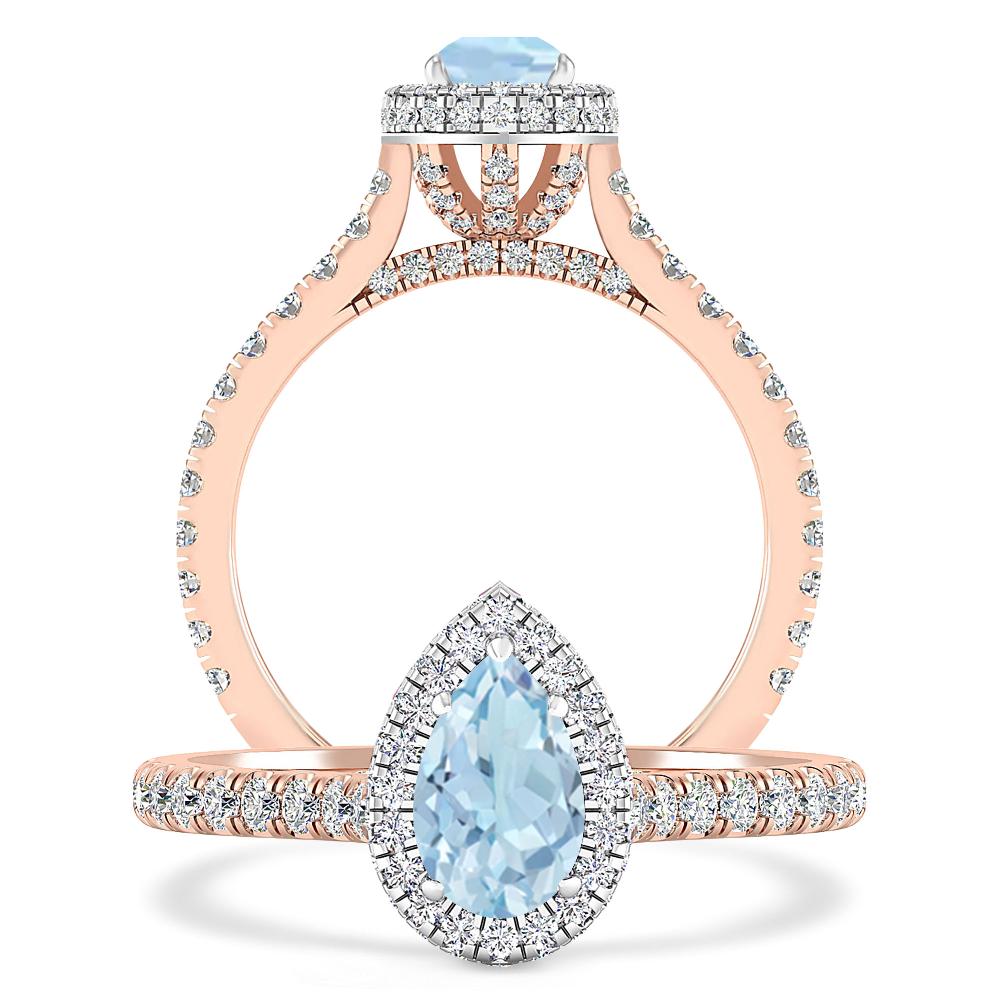 Rose Gold - Aquamarine