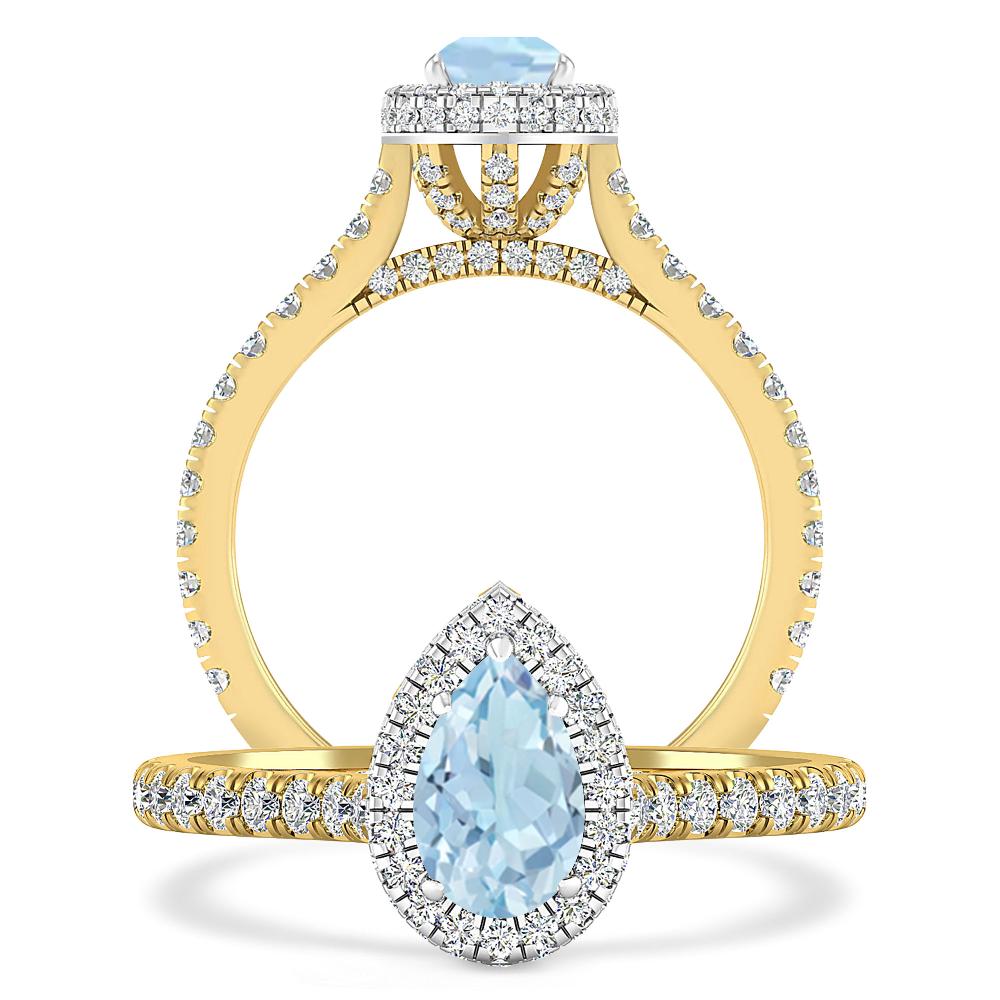 Yellow Gold - Aquamarine