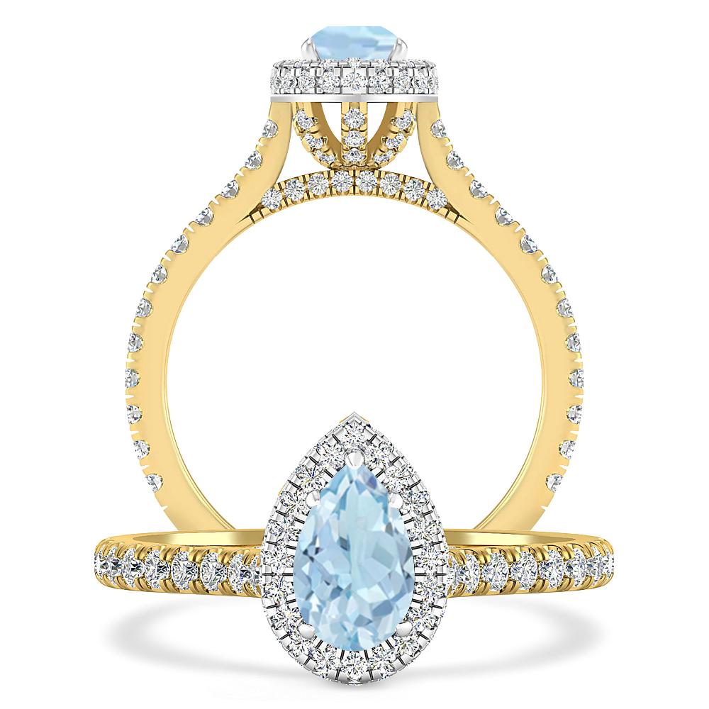 Yellow Gold - Aquamarine