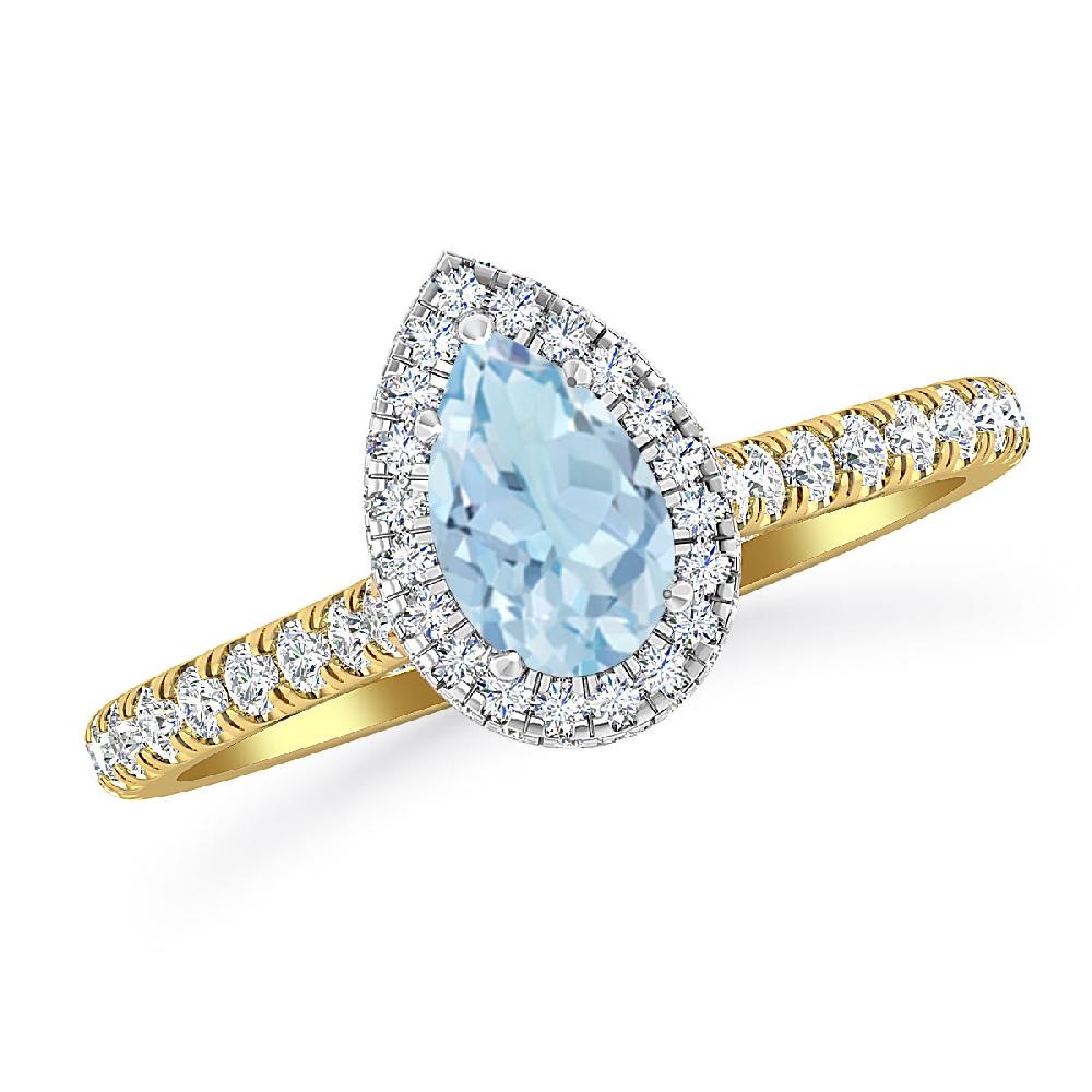 Yellow Gold - Aquamarine