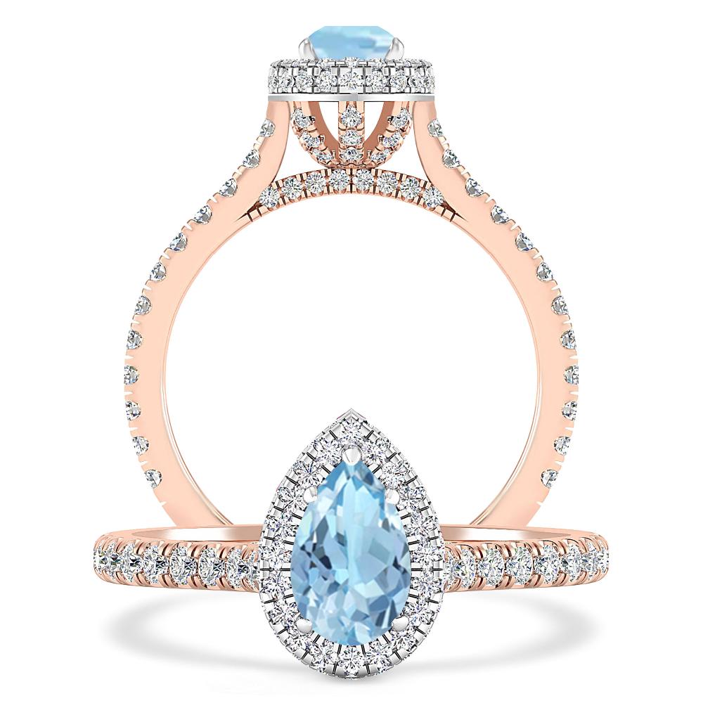 Rose Gold - Aquamarine