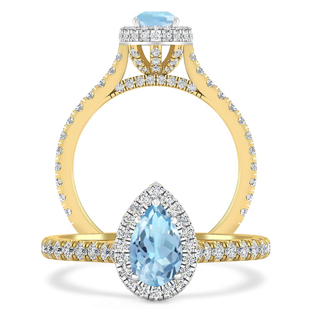 Yellow Gold - Aquamarine