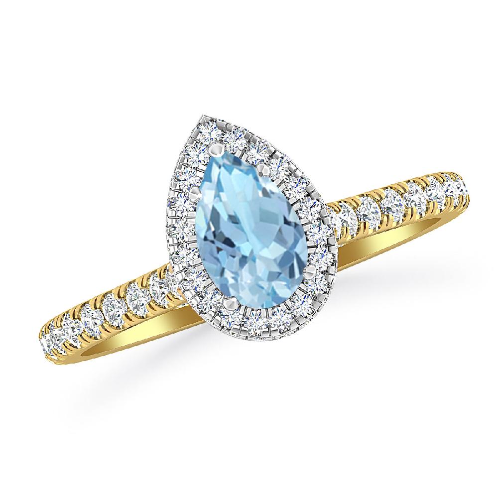 Yellow Gold - Aquamarine