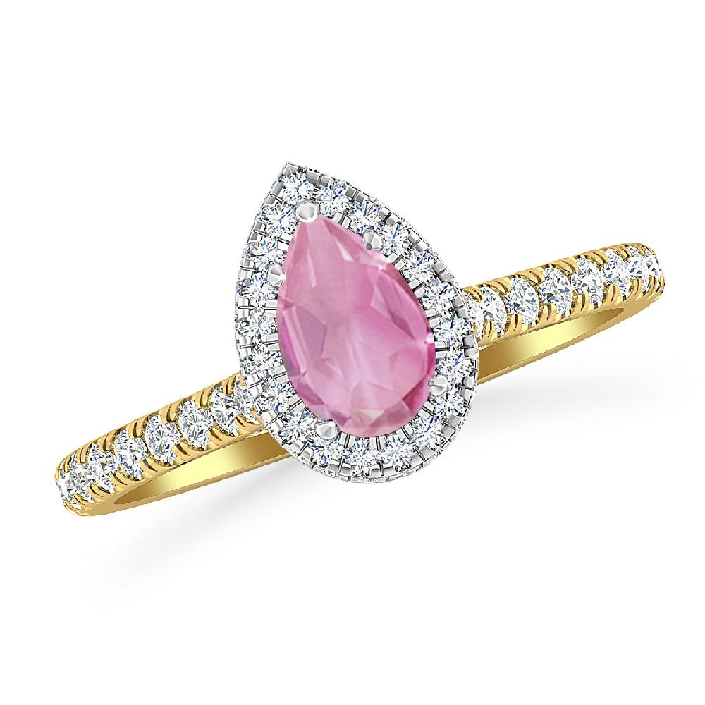 Yellow Gold - Pink Tourmaline