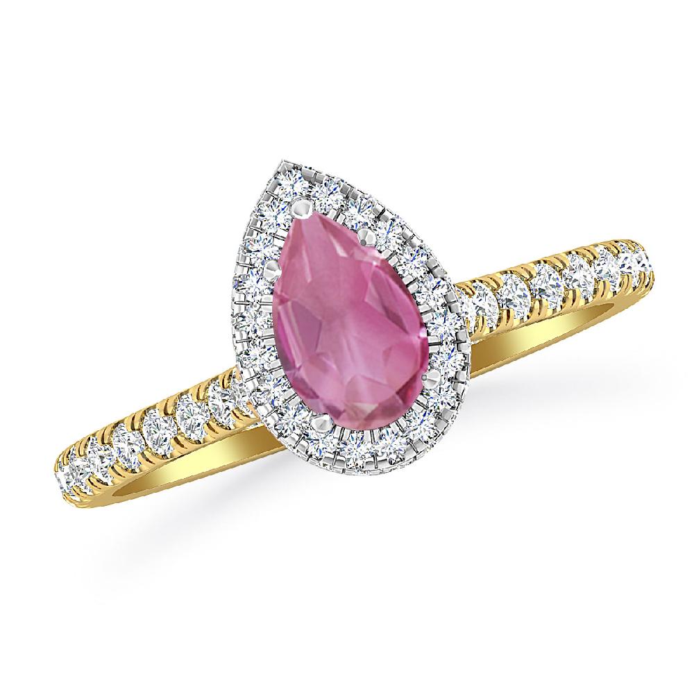 Yellow Gold - Pink Tourmaline