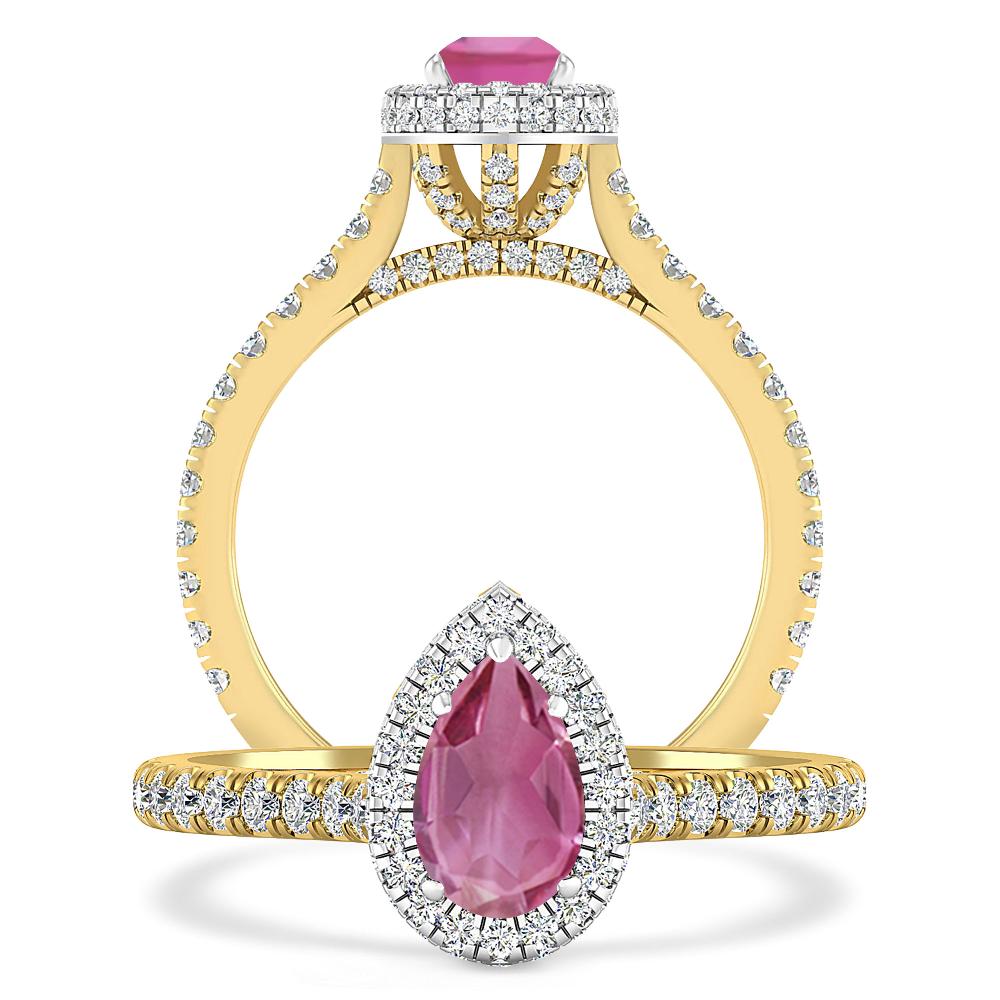 Yellow Gold - Pink Tourmaline