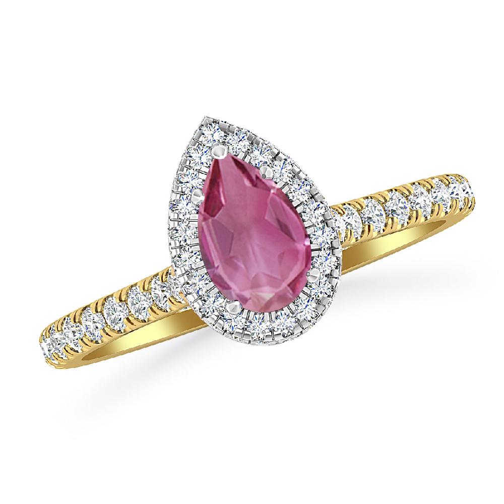 Yellow Gold - Pink Tourmaline