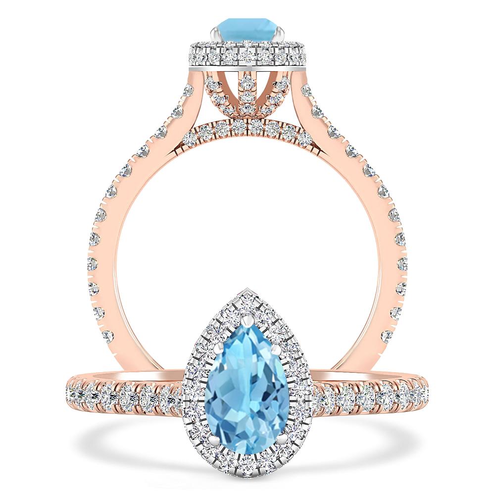 Rose Gold - Blue Topaz