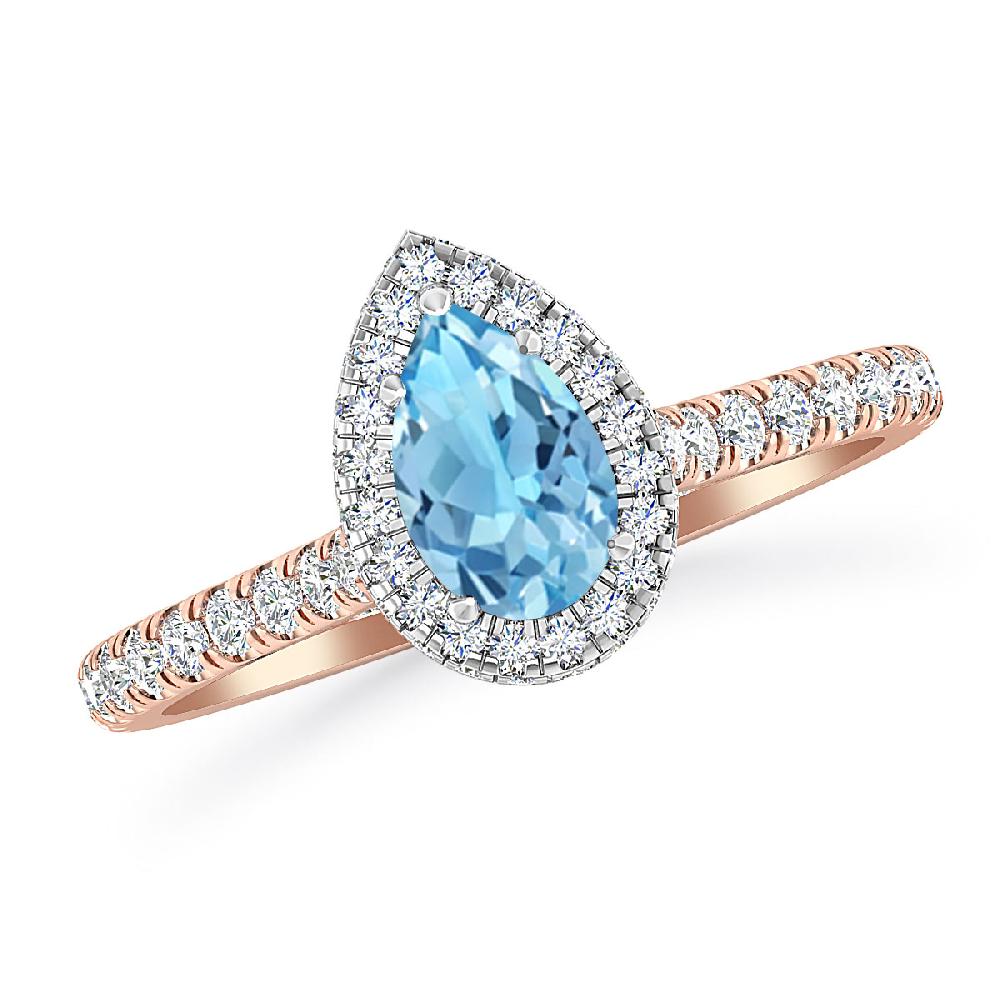 Rose Gold - Blue Topaz