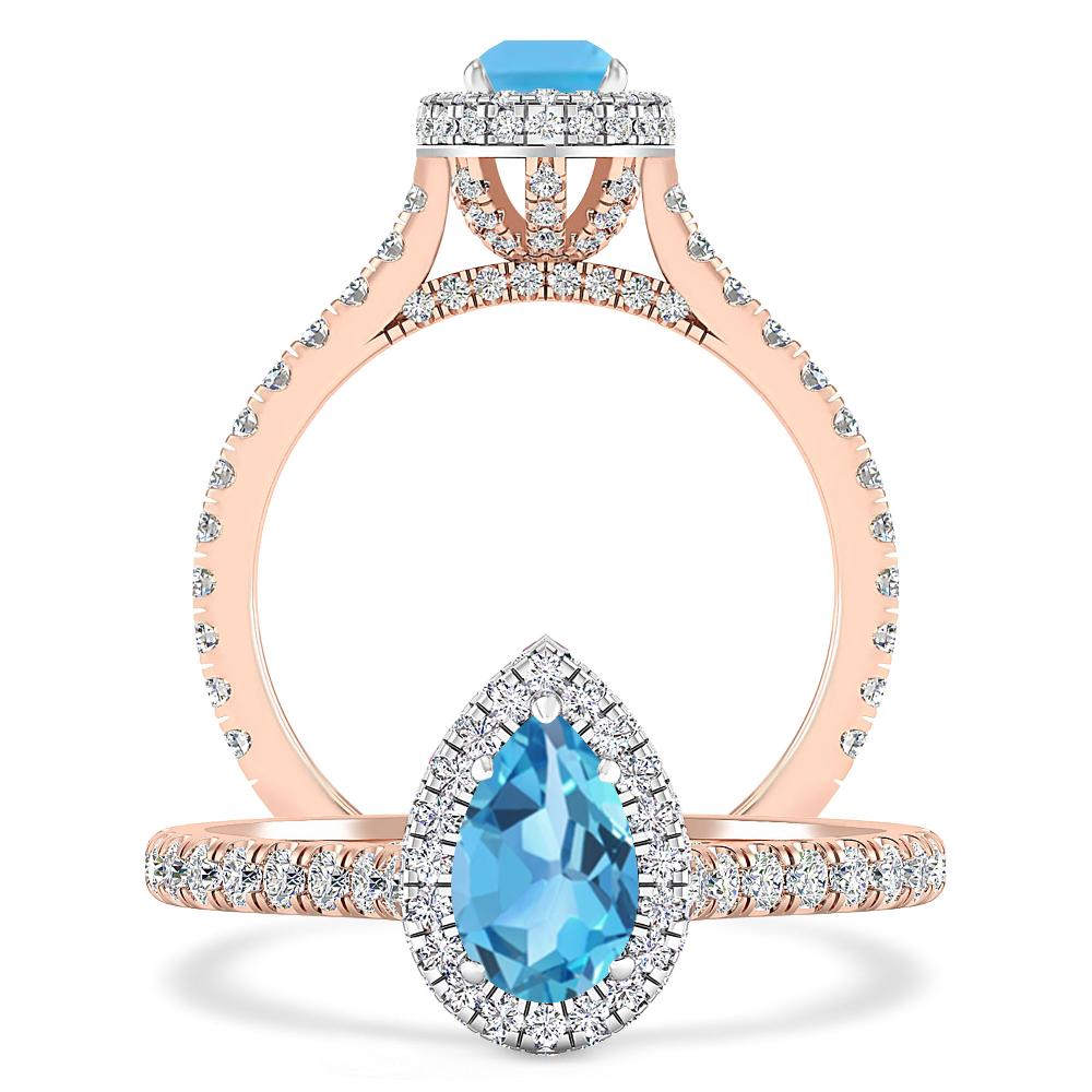 Rose Gold - Blue Topaz