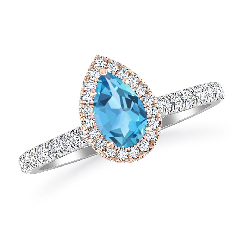 White Gold - Blue Topaz