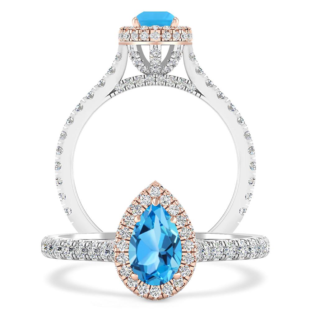 White Gold - Blue Topaz